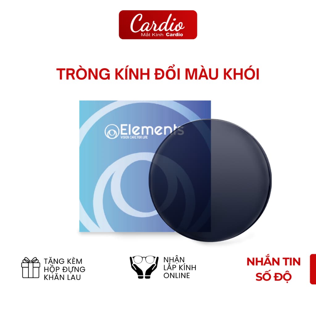 Tròng Kính Đổi Màu Khói Chống Ánh Sáng Xanh Element Giúp Chống Chói Chống Tia UV Hiệu Quả Lắp Được Cận Loạn Yêu Cầu