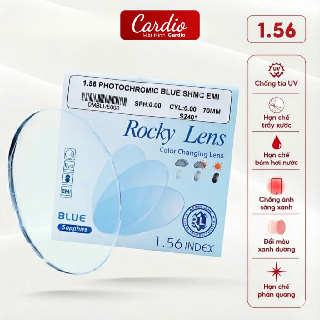 Tròng Kính Đổi Màu Trendy Rocky 1.56 SHMC