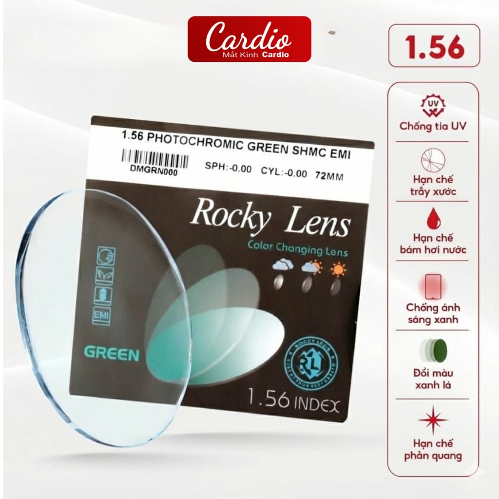 Tròng Kính Đổi Màu Trendy Rocky 1.56 SHMC