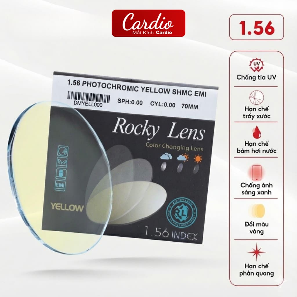 Tròng Kính Đổi Màu Trendy Rocky 1.56 SHMC