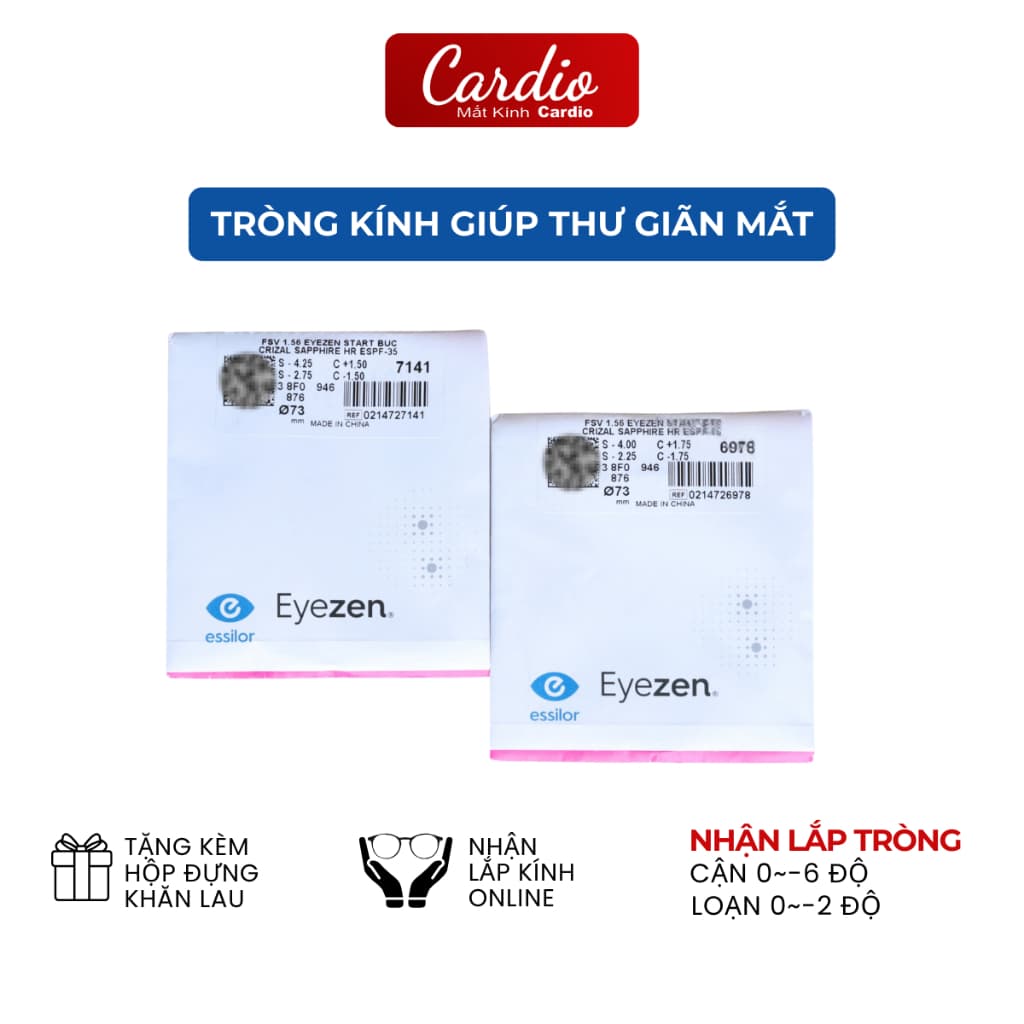 Tròng Kính Essilor Eyezen Start Stock Giúp Điều Chỉnh Thư Giãn Mắt Lọc Ánh Sáng Xanh