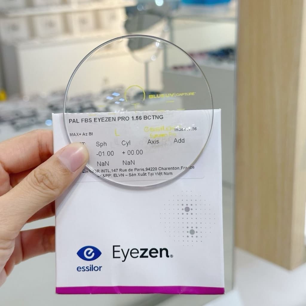 Tròng Kính Essilor Eyezen Start Stock Giúp Điều Chỉnh Thư Giãn Mắt Lọc Ánh Sáng Xanh