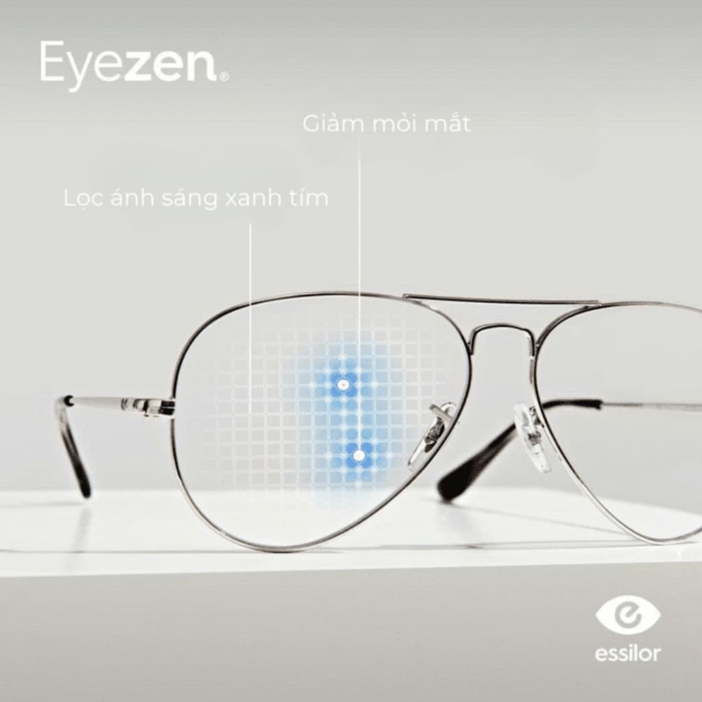 Tròng Kính Essilor Eyezen Start Stock Giúp Điều Chỉnh Thư Giãn Mắt Lọc Ánh Sáng Xanh