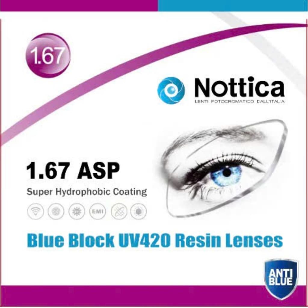 Tròng Kính Nottica Chống Ánh Sáng Xanh Chống UV Hạn Chế Trầy Xước Chiết Suất Cao Phù Hợp Người Cận Độ Cao