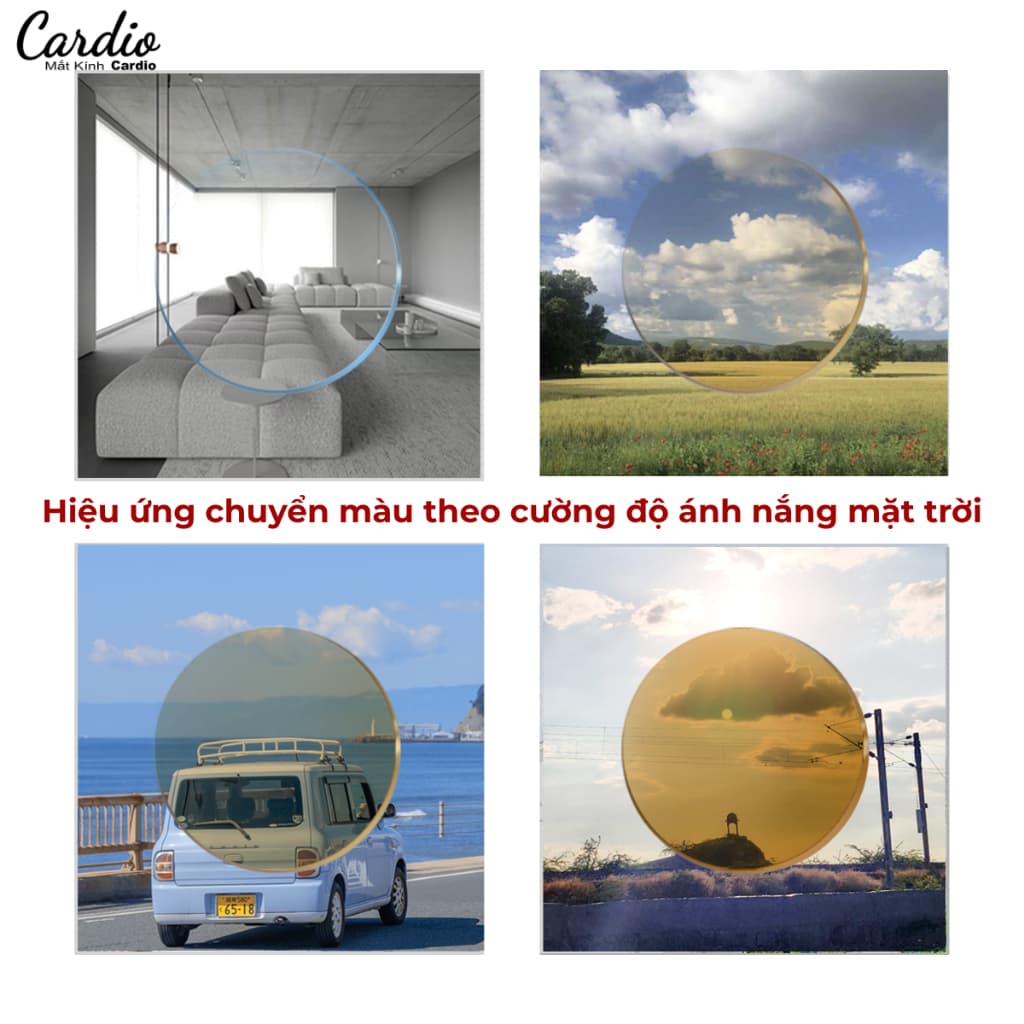 Tròng Kính Cận Loạn Chống Ánh Sáng Xanh, Đổi Màu Khi Ra Nắng 1.56 Mắt Kính Cardio Nhận Lắp Kính Chính Xác Chất Lượng