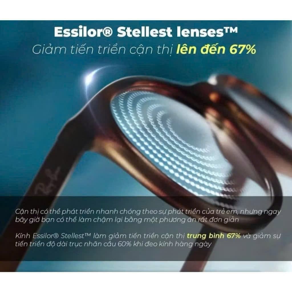 Tròng Kính Essilor Stellest Kiểm Soát Làm Chậm Tiến Triển Cận Thị Có Nhận Lắp Theo Độ Cận Yêu Cầu