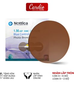 Tròng Kính Nottica Đổi Màu Trà Lọc Ánh Sáng Xanh Chiết Suất 1.56 Lắp Được Cận Loạn Yêu Cầu