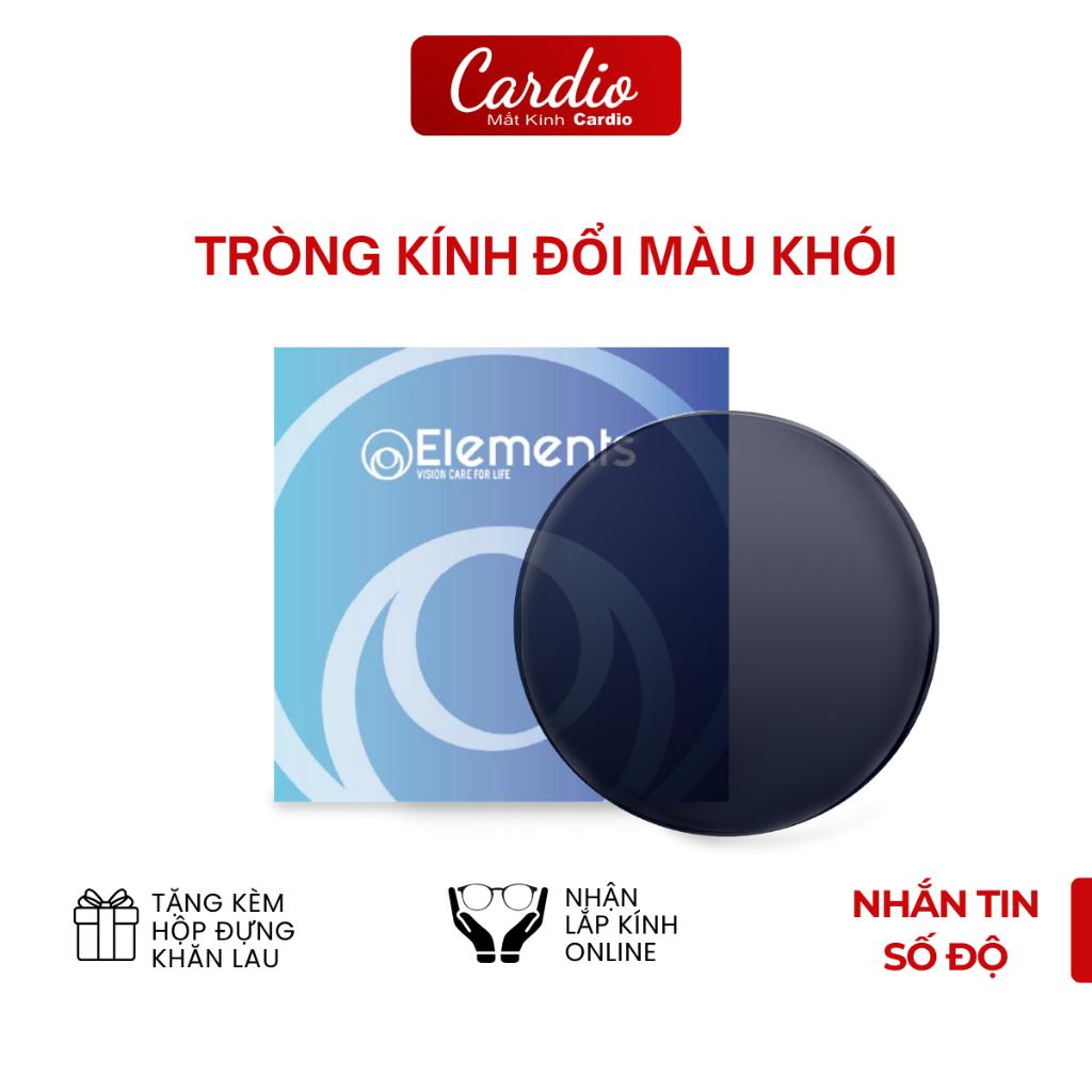 Tròng Kính Đổi Màu Khói Chống Ánh Sáng Xanh Element Giúp Chống Chói Chống Tia UV Hiệu Quả Lắp Được Cận Loạn Yêu Cầu