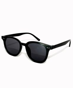 Kính Mát Retro Dáng Vuông Tròn C83 – Gọng Nhựa Đen Nam Nữ