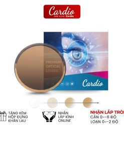 Tròng Kính Mắt Đổi Màu Trà Cardio Khi Ra Nắng Thời Trang Chống UV400 Có Độ Có Nhận Lắp Sẵn