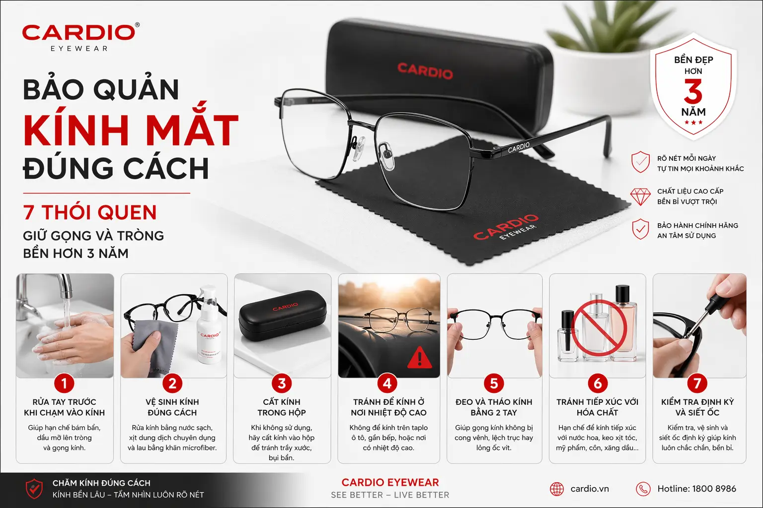Bảo dưỡng kính Rayban nữ trong bao kính mềm chính hãng