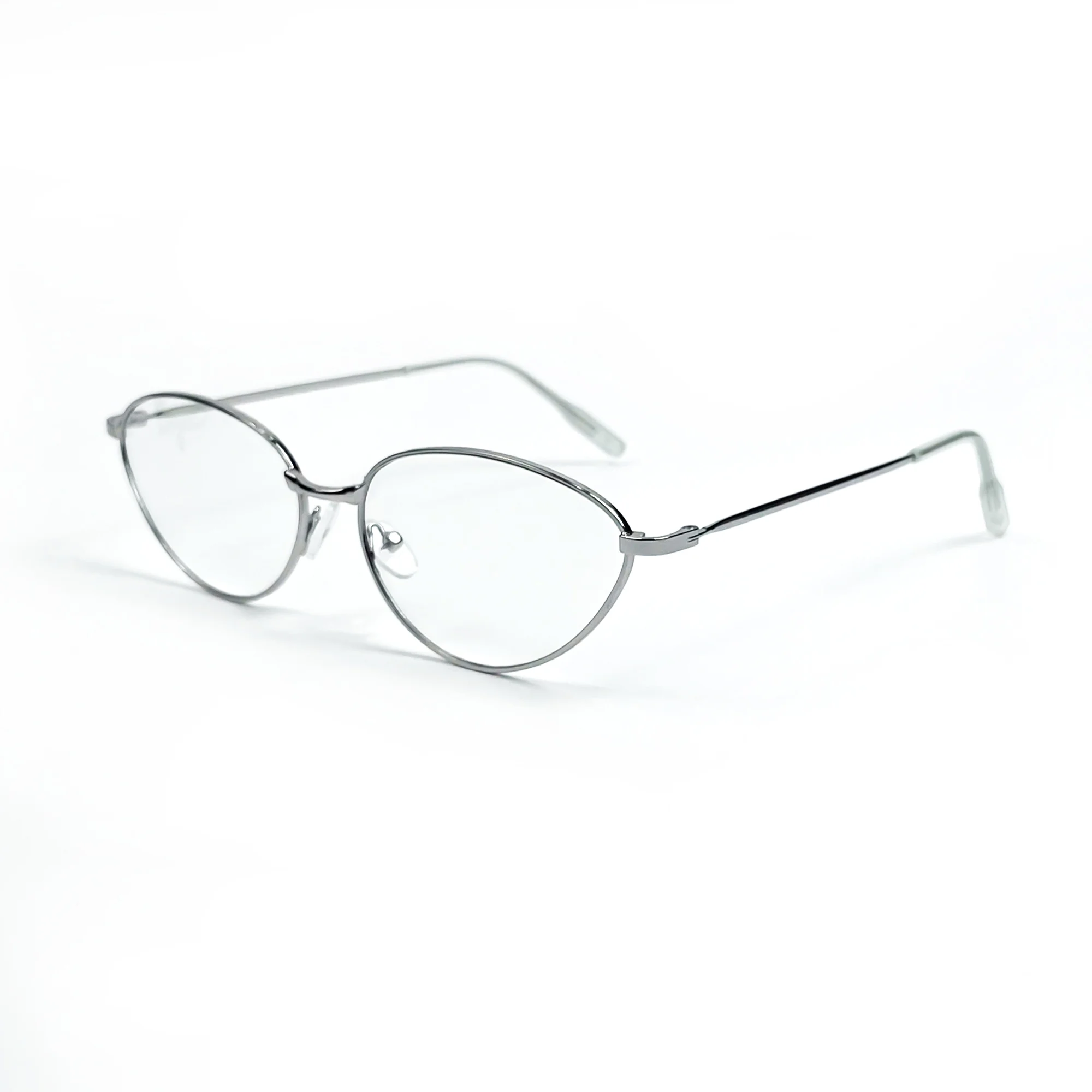 Gọng Kính Cận Kim Loại Bạc MI118 Dáng Oval Mảnh Nhẹ Thời Trang Unisex
