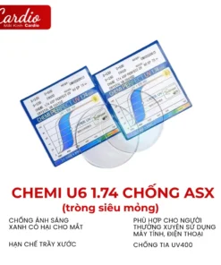 (Giá 1 cặp) Tròng Kính Cận Loạn Siêu Mỏng Chemi U6 Chiết Suất 1.74 Hàn Quốc Có Nhận Lắp Sẵn Theo Yêu Cầu 4
