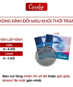 (Giá 1 cặp) Tròng Kính Đổi Màu Nâu Trà Cardio Lắp Được Cân Loạn, Tròng Kính Cận Đổi Màu Chống UV 11