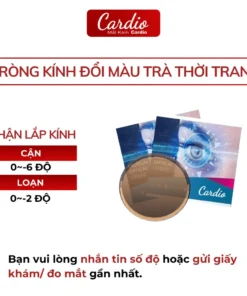(Giá 1 cặp) Tròng Kính Đổi Màu Nâu Trà Cardio Lắp Được Cân Loạn, Tròng Kính Cận Đổi Màu Chống UV 9