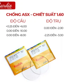 Tròng Kính Cận Kodak Siêu Mỏng, Lớp Phủ FSV Asph UV400 Clean&Clear (Super HMC A+) 12
