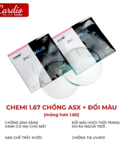 Tròng Kính Chemi PhotoBlue 1.60/1.67 Đổi Màu Chống Ánh Sáng Xanh Lắp Độ Theo Yêu Cầu 5