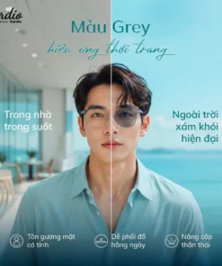 Tròng Kính Đổi Màu Khói Chống UV Zinmy 1.60 AS Đổi Màu Thời Trang Cardio Có Nhận Lắp Tròng Theo Độ Yêu CầuZINMY Transfo 2