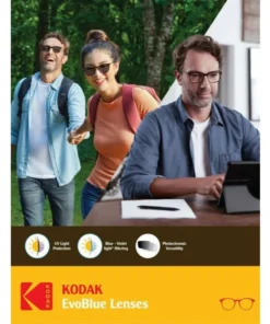 Tròng Kính Đổi Màu Khói Kodak 1.60 Asph EvoBlue Gray Clean'N CleAR Có Nhận Lắp Cận Loạn Yêu Cầu 3