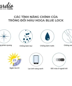 Tròng Kính Đổi Màu Thời Trang Hoga 1.56 Phản Quan Chống Chói Lọc Ánh Sáng Xanh Lắp Được Cận Loạn Yêu Cầu 3