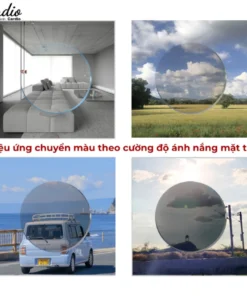 Tròng Kính Mắt Đổi Màu Xám Khói Thời Trang Cardio Khi Tiếp Xúc Ánh Nắng Chống UV400 Có Độ Nhận Lắp Sẵn Tròng Kính 2