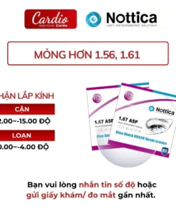 Tròng Kính Nottica Chống Ánh Sáng Xanh Chống UV Hạn Chế Trầy Xước Chiết Suất Cao Phù Hợp Người Cận Độ Cao 12