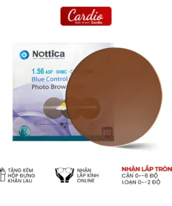 Tròng Kính Nottica Đổi Màu Trà Lọc Ánh Sáng Xanh Chiết Suất 1.56 Lắp Được Cận Loạn Yêu Cầu 1