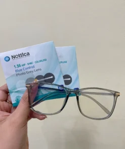 Tròng Kính Nottica Đổi Màu Trà Lọc Ánh Sáng Xanh Chiết Suất 1.56 Lắp Được Cận Loạn Yêu Cầu 12