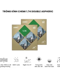 Tròng Kính Phi Cầu 2 Mặt Chemi Double Aspheric Hình Ảnh Tuyệt Đối Không Biến Dạng Chống Ánh Sáng Xanh Có Lắp Độ Yêu Cầu 4