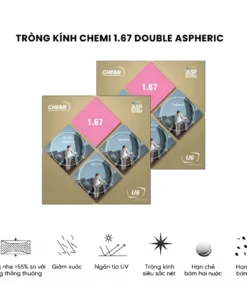 Tròng Kính Phi Cầu 2 Mặt Chemi Double Aspheric Hình Ảnh Tuyệt Đối Không Biến Dạng Chống Ánh Sáng Xanh Có Lắp Độ Yêu Cầu 6