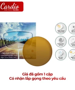 Tròng Kính Râm Cận Vis Care Chiết Suất 1.56 Màu Khói, Trà, Xanh Đậm Lắp Được Cận Loạn Yêu Cầu 7