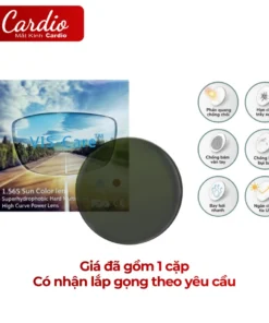 Tròng Kính Râm Cận Vis Care Chiết Suất 1.56 Màu Khói, Trà, Xanh Đậm Lắp Được Cận Loạn Yêu Cầu 8