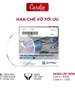 Tròng Kính Zinmy 1.58 AS Duramax Chống Ánh Sáng Xanh Hạn Chế Vỡ Tối Ưu Có Nhận Lắp Độ Cận Loạn Yêu Cầu 1