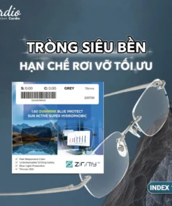 Tròng Kính Zinmy 1.58 AS Duramax Chống Ánh Sáng Xanh Hạn Chế Vỡ Tối Ưu Có Nhận Lắp Độ Cận Loạn Yêu Cầu 3