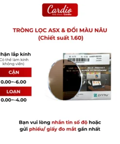 Tròng Kính Zinmy Duramax 1.60 ASX Đổi Màu Nâu Hạn Chế Vỡ Tối Ưu Phù Hợp Làm Kính Gọng Khoan Có Nhận Lắp Tròng Cardio 2