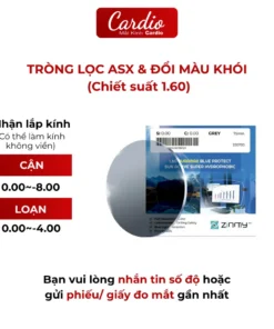 Tròng Kính Zinmy Duramax 1.60 ASX Đổi Màu Nâu Hạn Chế Vỡ Tối Ưu Phù Hợp Làm Kính Gọng Khoan Có Nhận Lắp Tròng Cardio 3