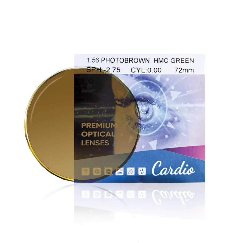 Tròng Kính Đổi Màu Cardio 1.56 Photobrown HMC Green