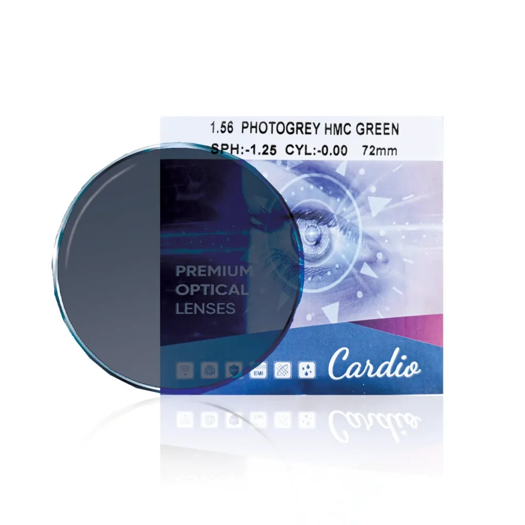 Tròng Kính Đổi Màu Cardio 1.56 Photogrey HMC Green