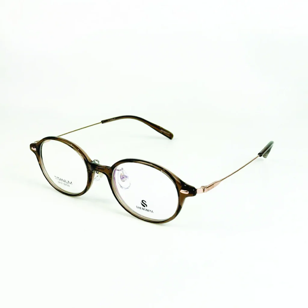 Gọng Kính Titan Shengniya 32131 Tròn oval retro vintage Cao Cấp - Siêu Nhẹ, Chống Gỉ Sét