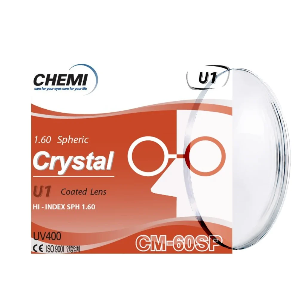 Tròng Đánh Chemi Single Vision 1.60 SP Crystal U1 Coated
