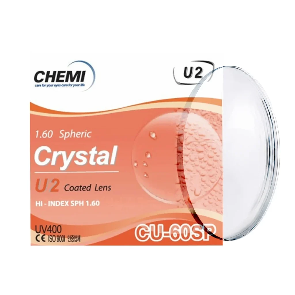 Tròng Đánh Chemi Single Vision 1.60 SP Crystal U2 Coated