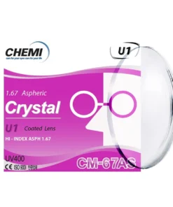 Tròng Đánh Chemi Single Vision 1.67 ASP Crystal U1 Coated