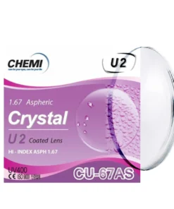 Tròng Đánh Chemi Single Vision 1.67 ASP Crystal U2 Coated