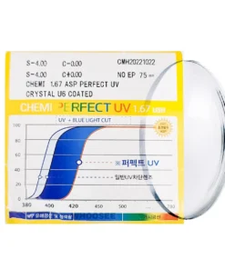 Tròng Đánh Chemi Single Vision 1.67 ASP Perfect UV Crystal U6 Coated