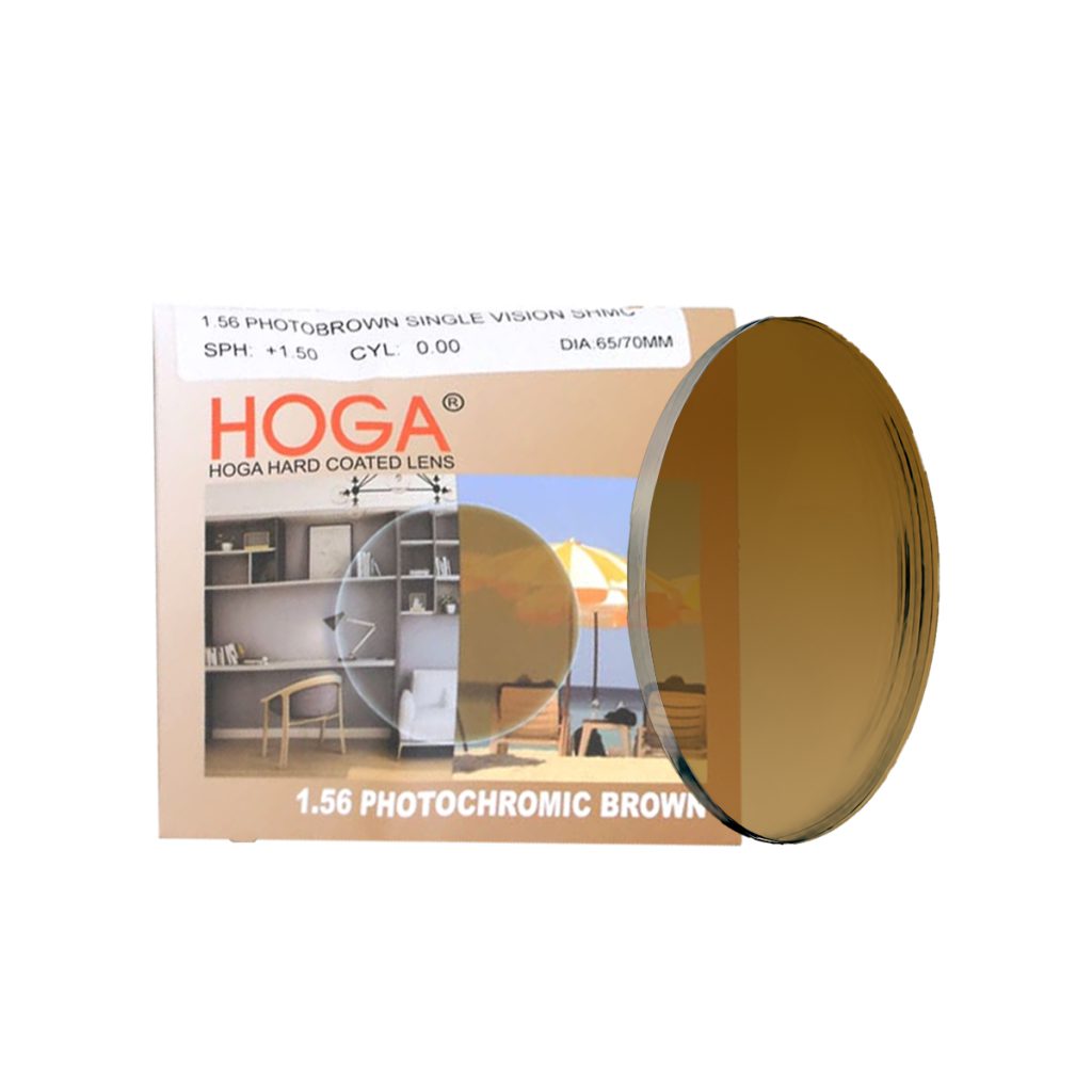Đa Tròng Kính Hoga 1.56 Progressive Photo Brown SHMC Đổi Màu Trà