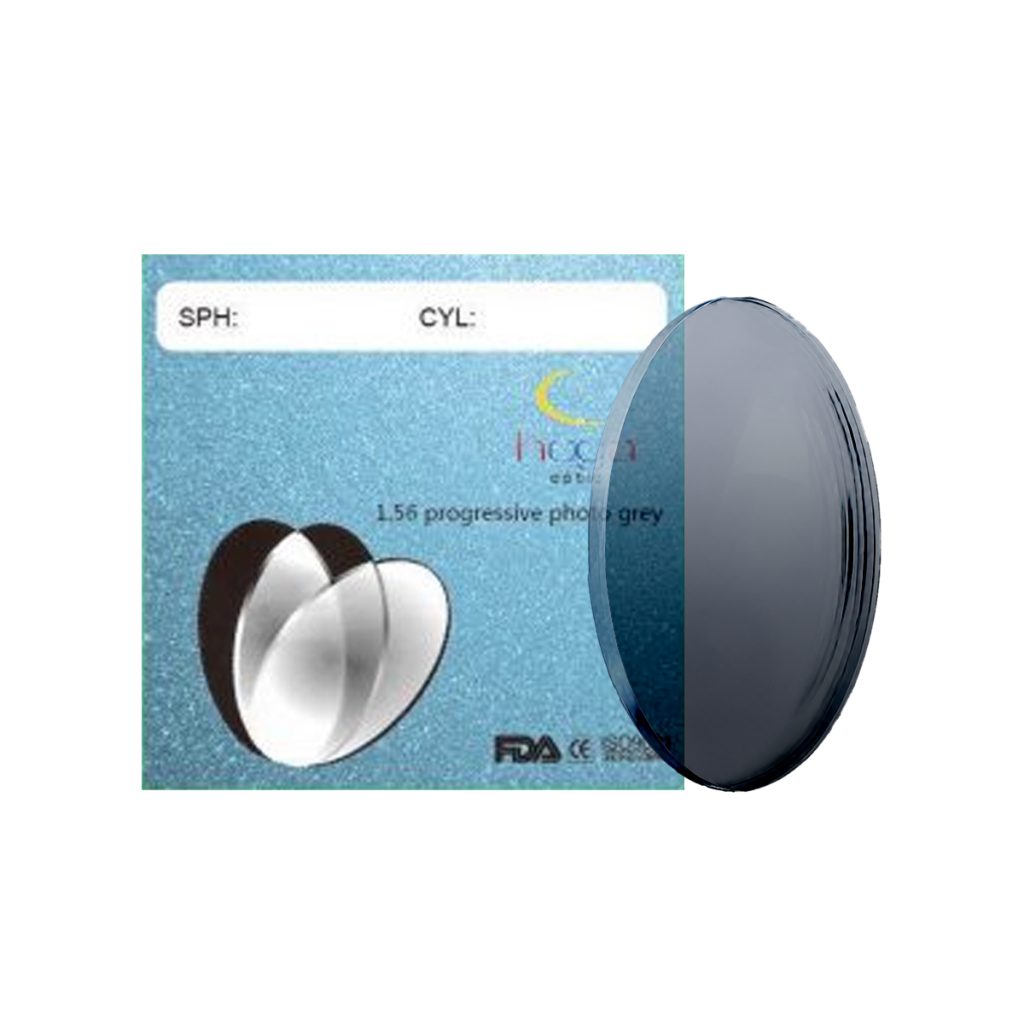 Hai Tròng Kính Hoga 1.56 Flat Top Photo Grey HC Đổi Màu (Viễn 0.00 ~ +3.00)