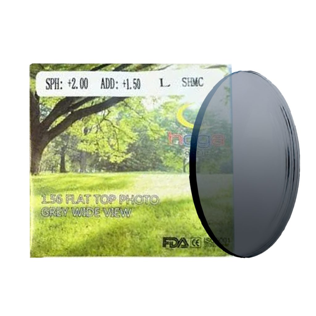 Hai Tròng Kính Hoga 1.56 Flat Top Blue Cut SHMC