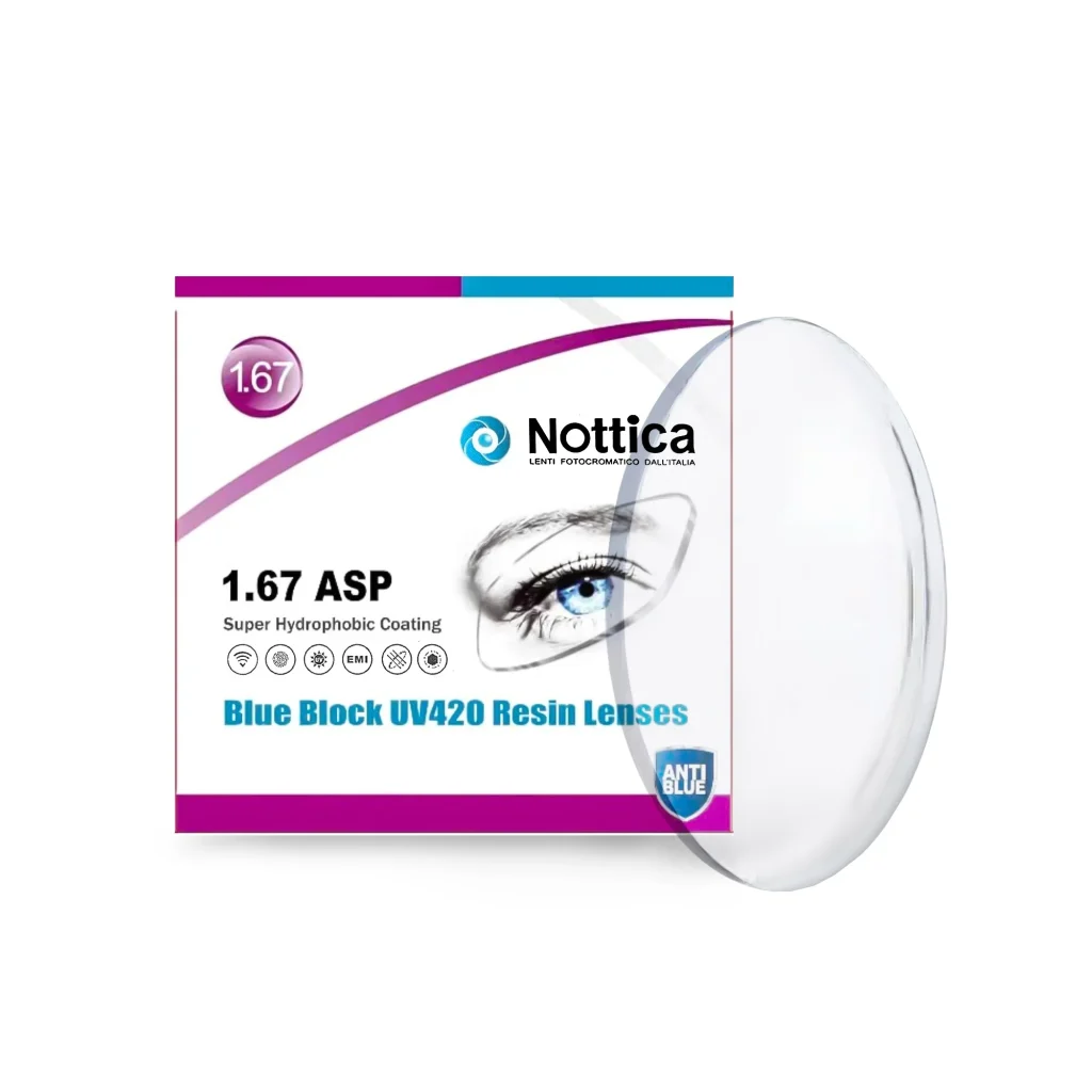 Tròng Kính Nottica N5 Series 1.67 ASP Đổi Màu Khói Chống Ánh Sáng Xanh (Độ Cận -12.00 ~ -15.00)