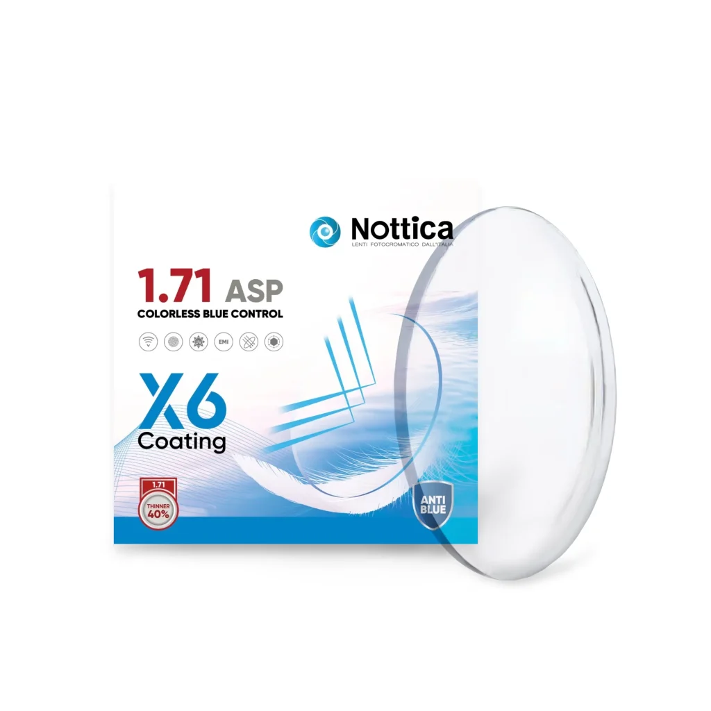 Tròng Kính Nottica N4 Series 1.71 ASP Chống Ánh Sáng Xanh Cực Mỏng (Độ Cận -12.00 ~ -15.00)