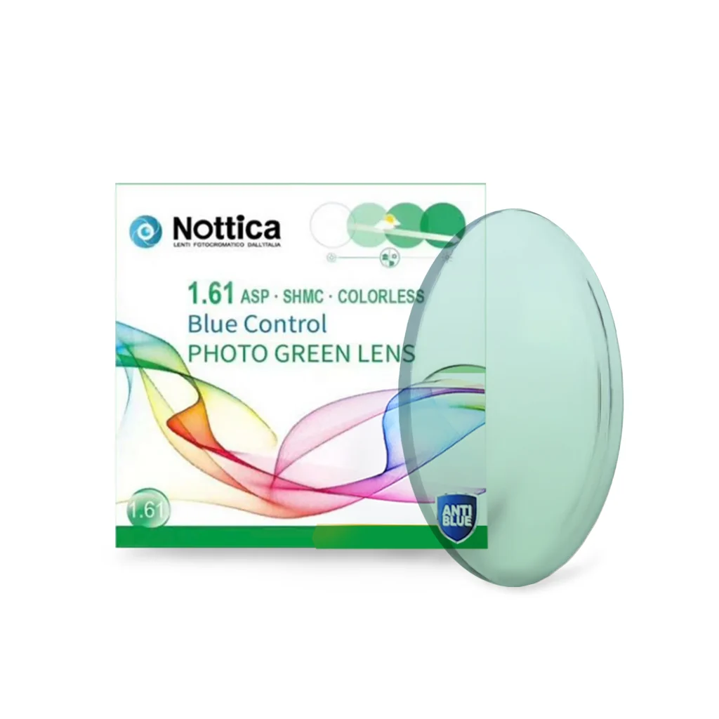 Tròng Kính Nottica N5 Jelly Series 1.61 ASP Đổi Màu Xanh Lá Chống Ánh Sáng Xanh